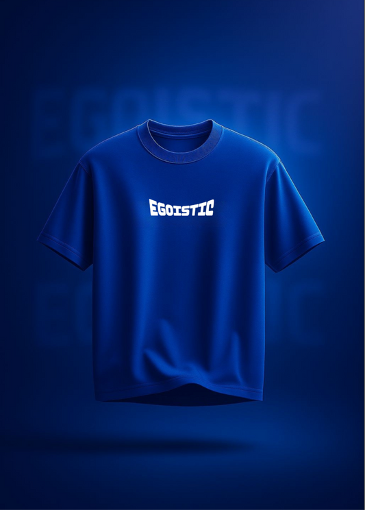 Blue AWESOME Oversized PUFF-Printed T-Shirt (Limited Edition)