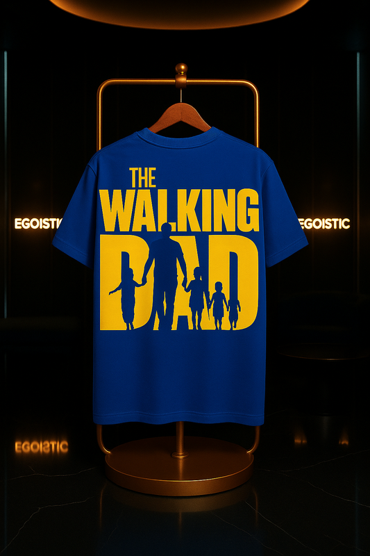 Blue Walking Dad Oversized PUFF-Printed T-Shirt (Limited Edition)