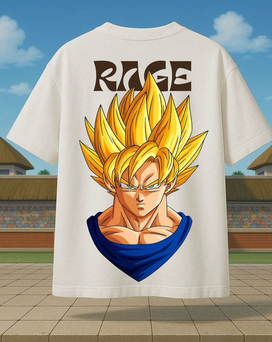 Egoistic “RAGE” Super Saiyan Oversized Graphic Tee