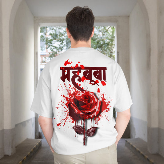 EGOISTIC “महबूबा” DESIGNER Rose Graphic Oversized Tee