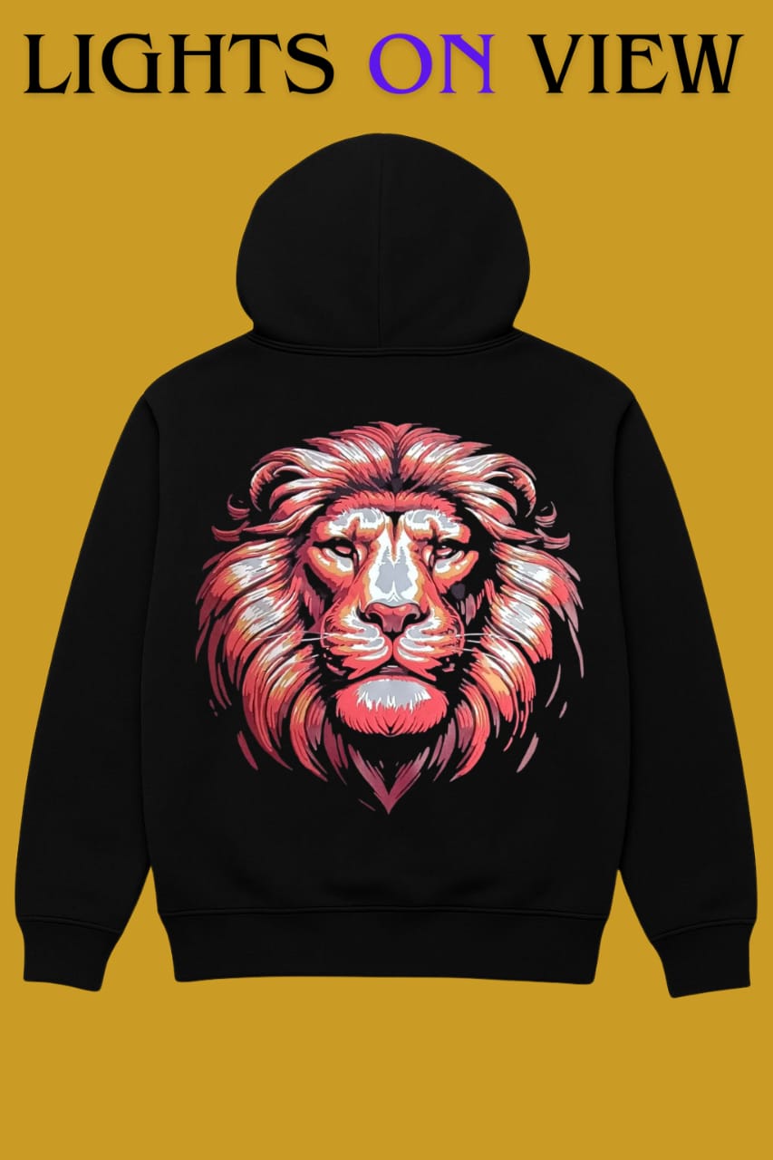 EGOISTIC “Lion Radiance” Glow Hoodie – Day & Night Edition
