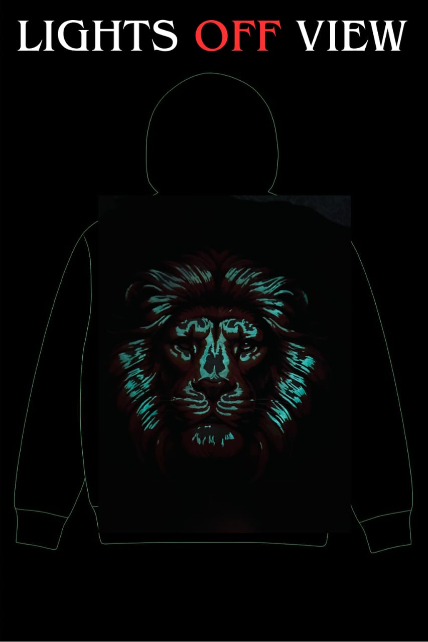 EGOISTIC “Lion Radiance” Glow Hoodie – Day & Night Edition