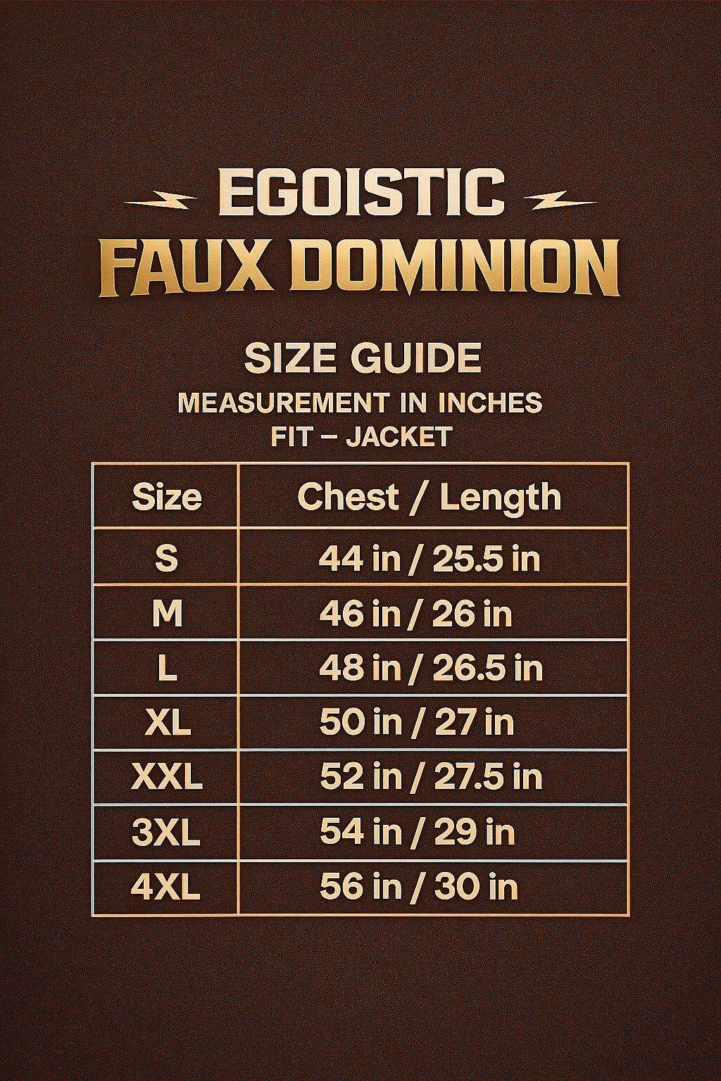 EGOISTIC – “FAUX DOMINION” 100% leather Jacket