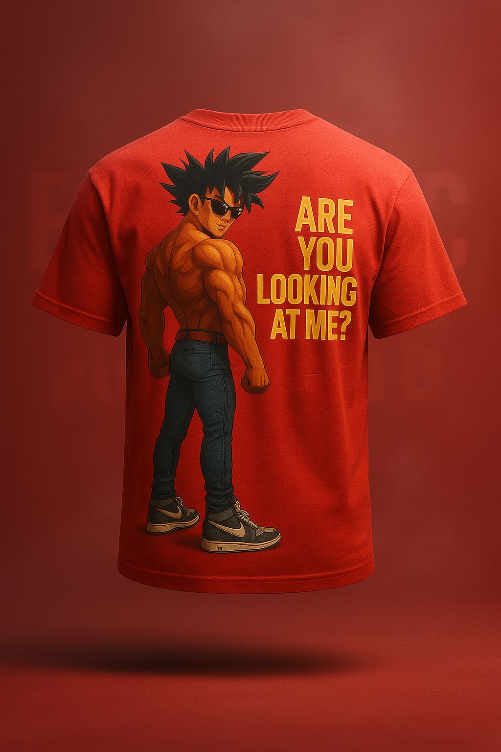 'Are You Looking at Me' Anime Oversize Tee for Men