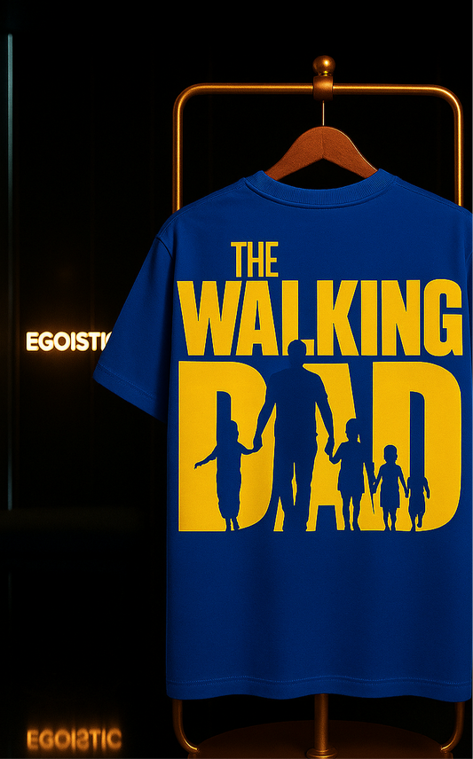 Blue Walking Dad Oversized PUFF-Printed T-Shirt (Limited Edition)