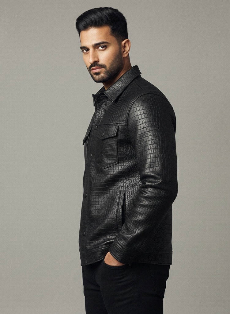 Egoistic “CROCO MAVEN” 100% leather Shacket