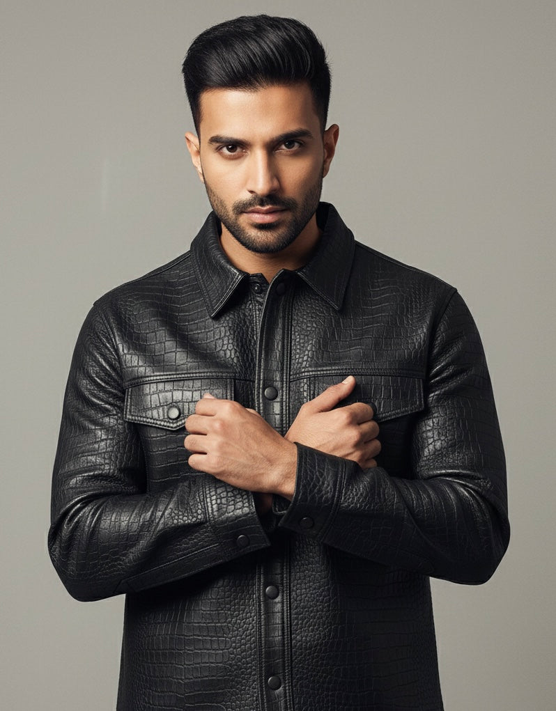 Egoistic “CROCO MAVEN” 100% leather Shacket