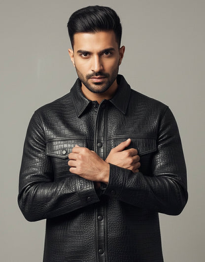 Egoistic “CROCO MAVEN” 100% leather Shacket