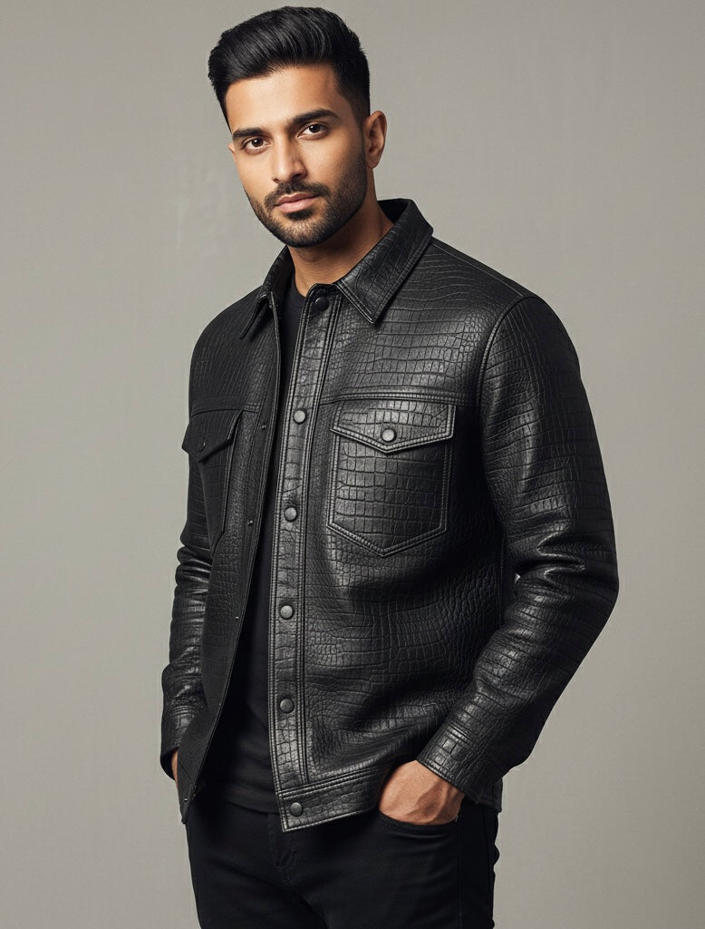 Egoistic “CROCO MAVEN” 100% leather Shacket