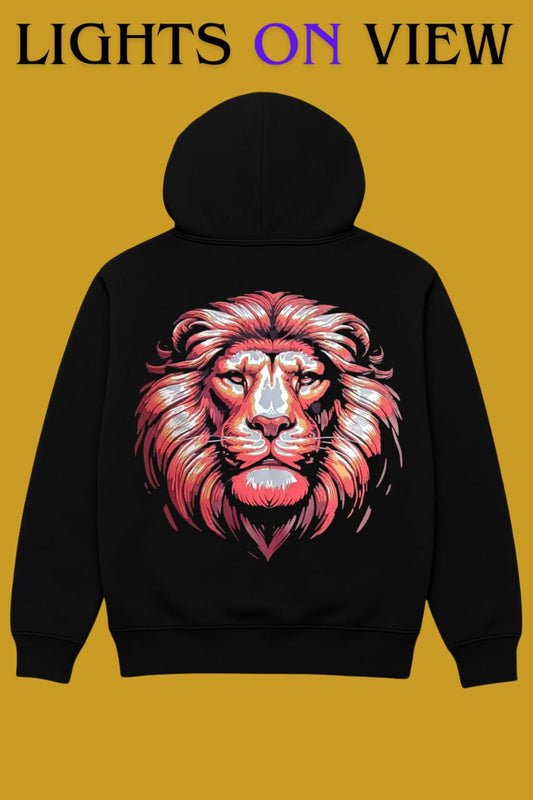 EGOISTIC “Lion Radiance” Glow Hoodie – Day & Night Edition