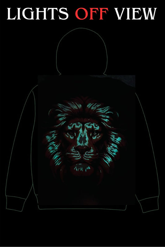 EGOISTIC “Lion Radiance” Glow Hoodie – Day & Night Edition