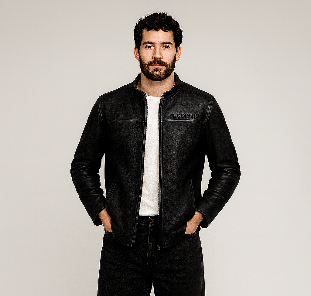 “Maverick Black Edition” 100% leather jacket by EGOISTIC