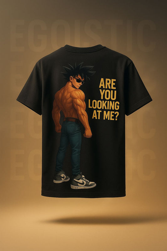 'Are You Looking at Me' Anime Oversize Tee for Men